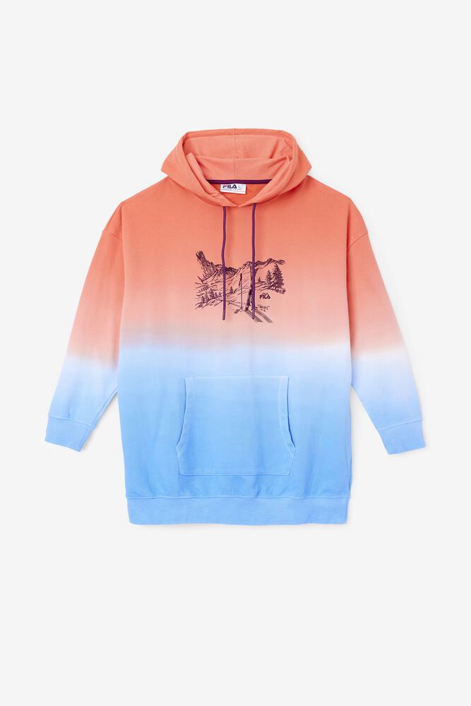 Fila Hoodie Destiny Oversized Womens Orange/Blue - India YPX-629753